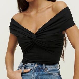 Reformation Ezlynn Knit Top in Black